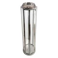 Silver Circle Base Oversized Lantern, 29"