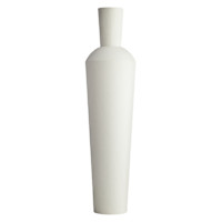 White Oversized Metal Bottle Vase, 36"