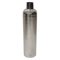 Smooth Silver Metal Oversized Vase, 29"