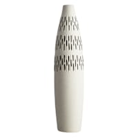 White Ceramic Black Patterned Oversized Vase, 30"