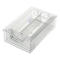3-Piece Clear Fridge Organizer, Medium