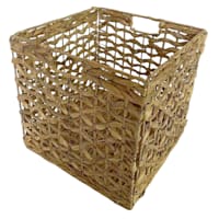 Natural Water Hyacinth Collapsible Storage Cube, 13"