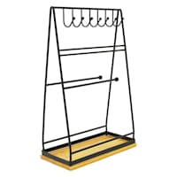 Tao Matte Black Bamboo Jewelry Stand