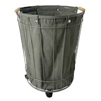 Rolling Wire Hamper Grey
