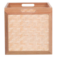 Natural Pinewood & Bamboo Modular Storage Cube, 13"