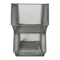 2-Piece Square Silver Metal Pantry Organizer, Small