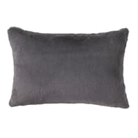 Bristol Dark Grey Faux Fur Throw Pillow, 14x20