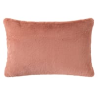 Bristol Blush Faux Fur Throw Pillow, 14x20