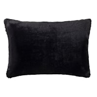 Bristol Black Faux Fur Throw Pillow, 14x20