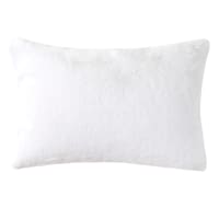 Bristol White Faux Fur Throw Pillow, 14x20