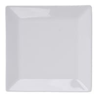 Bistro Set of 6 Super White Hard Square Porcelain Salad Plate, 7.5"