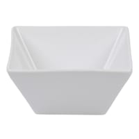 Bistro Set of 6 Super White Hard Square Porcelain Appetizer Bowl, 4.5"