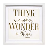 Dr. Seuss Glass Framed Foil Think & Wonder, Wonder & Think Wall Sign, 12"