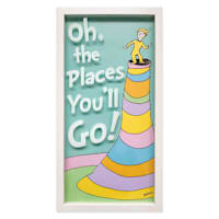 Dr. Seuss Glass Framed Places Oh the Places You'll Go Print Wall Decor, 20x10