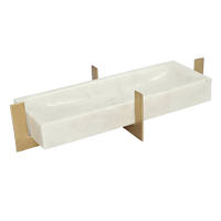 White & Gold Marble Rectangle Riser