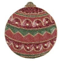 Red Beaded Ornament Placemat, 14"