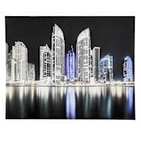 Cityscape at Night Canvas Wall Art, 16x20