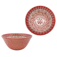 Found & Fable Coral Kaleidoscope Dip Bowl, 4.75"