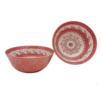 Found & Fable Coral Kaleidoscope Cereal Bowl, 8"