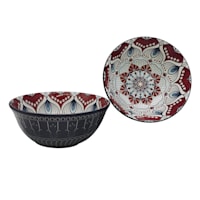Found & Fable Blue Kaleidoscope Cereal Bowl, 8"