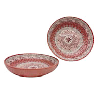 Found & Fable Coral Kaleidoscope Dinner Bowl, 8.2"