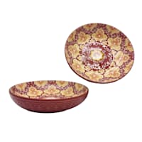 Found & Fable Burgundy Kaleidoscope Dinner Bowl, 8.2"