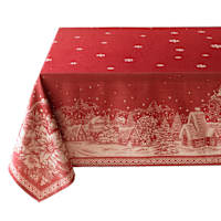 Snowy Village Jacquard Tablecloth, 60x104