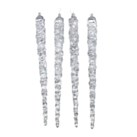 Silver Set of 4 Icicles in Bag, 7"
