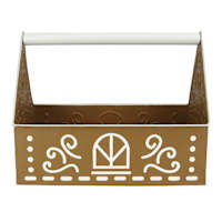 Gingerbread Lane Metal House Container with Wood Handle, 12"