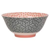 Blue & Coral Geo Print Bowl, 6"
