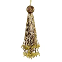 Gold Beaded Tassel Cord, 10"