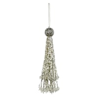 Silver Beaded Tassel Cord, 10"