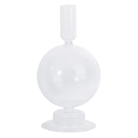 Crosby St. Clear Glass Bubble Taper Candle Holder, 6.5"
