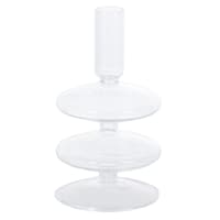 Crosby St. Clear Glass 2-Bubble Taper Candle Holder, 5"