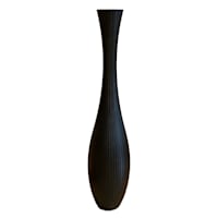 Carved Black Hourglass Oversized Vase, 36"