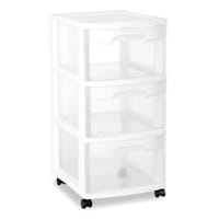 Sterilite 3-Drawer Storage Cart, White