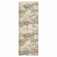 (B889) Crosby St. Aurora Neutral Abstract Runner, 3x8