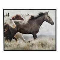 Framed Horses Canvas Wall Art, 29x23