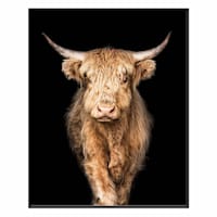 Framed Highland Cow Canvas Wall Art, 24x30