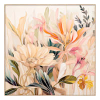 Glass Framed Floral Print Wall Art, 28"