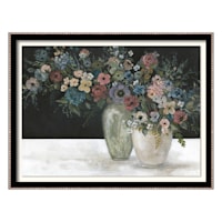 Glass Framed Floral Print Wall Art, 43x33