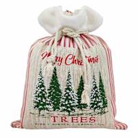 Striped Christmas Tree Gift Sack, 14x17