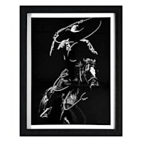 Glass Framed Scratchboard Rodeo VII Paper Print Wall Art, 20.6x26.6