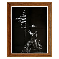 Glass Framed Scratchboard Rodeo VI Paper Print Wall Art, 44.5x34.5