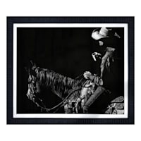 Glass Framed Cowboy Scratchboard I Paper Print Wall Art, 30.8x24.8