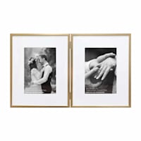 2-Openings Champagne Aluminum Photo Frame, 8x10