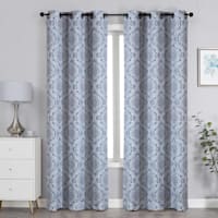Archer Medallion Blue Light Filtering Grommet Curtain Panel 84