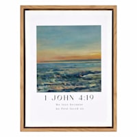 13X15 1 John 4 19 Framed Canvas Wall Art