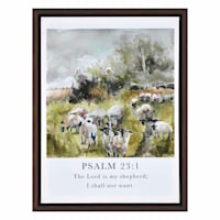 13X15 Psalm 23 1 Framed Canvas Wall Art