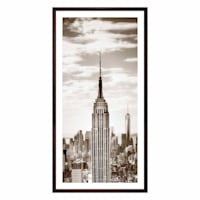 Glass Framed Cityscape Print Wall Art, 25x49
